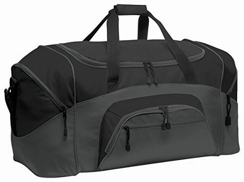 Port & Company Color Block Sport Zipper Duffel Bag_Black/Dark Charcoal_Osfa Unmissable Deal Today Trending Today Steal