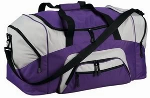 Dont Miss This Deal Port & Company Colorblock Sport Duffel, Purple/Grey