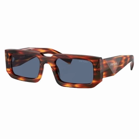 Prada Pr 06Ys 17R06A - Striped Radica With Dark Blue Lenses Hot Offer Ending Soon