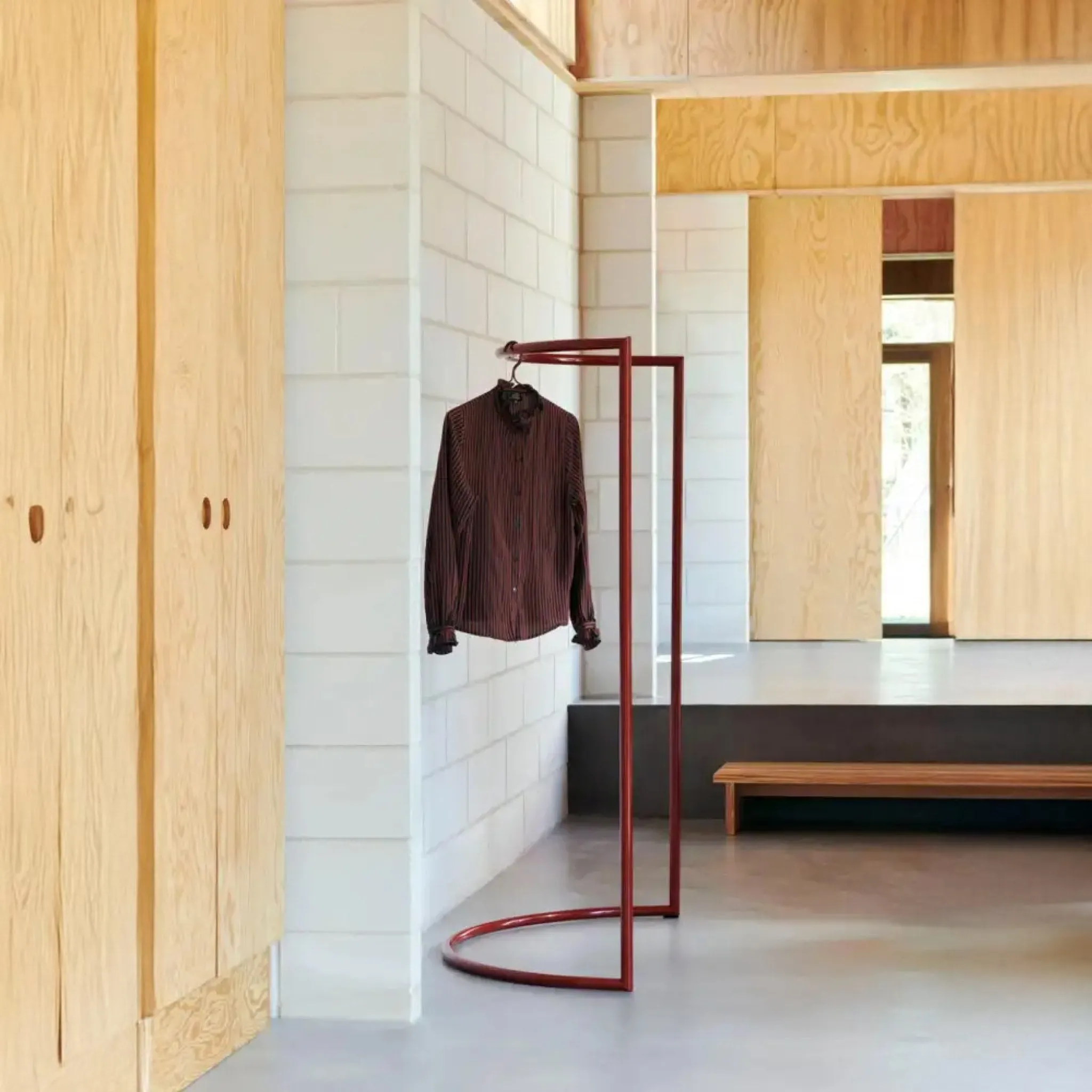 PRE-ORDER  HAY Coat Rack, C-Shape, Maroon Red