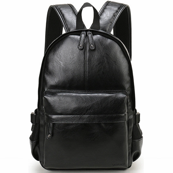 Grab It Now Preppy Style Pu Leather Men'S School/College Backpack - Brown,Chocolate,Black