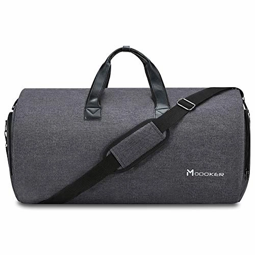 Convertible Garment Bag With Shoulder Strap, Modoker Carry On Garment Duffel Bag For Men Women - 2 In 1 Hanging Suitcase Suit Travel Bags (Black) Todays Trending Deals Hot Price Drop