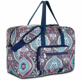 Grab Your Savings Travel Foldable Waterproof Duffel Bag - Lightweight Carry Storage Luggage Tote Duffel Bag. (Green Floral)