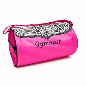 Save More Now Sassi Designs Girls Pink Zebra Polka Dot Grosgrain Gymnast Medium Duffel Bag