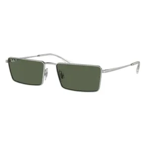 Ray-Ban Emy Rb3741 003/9A - Silver Frame, Dark Green Polarized Lens Unmissable Deal Today Instant Savings Inside
