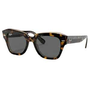 Shop Grab Now MustHave Clearance Ray-Ban State Street Rb2186 1292B1 52 Havana Transparent Brown Frame, Dark Grey Lens