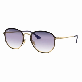 Todays Trending Deals Best Seller Deal Ray-Ban Blaze Hexagonal Rb3579N 91400U Gold - Violet/Blue Lenses (Metal)