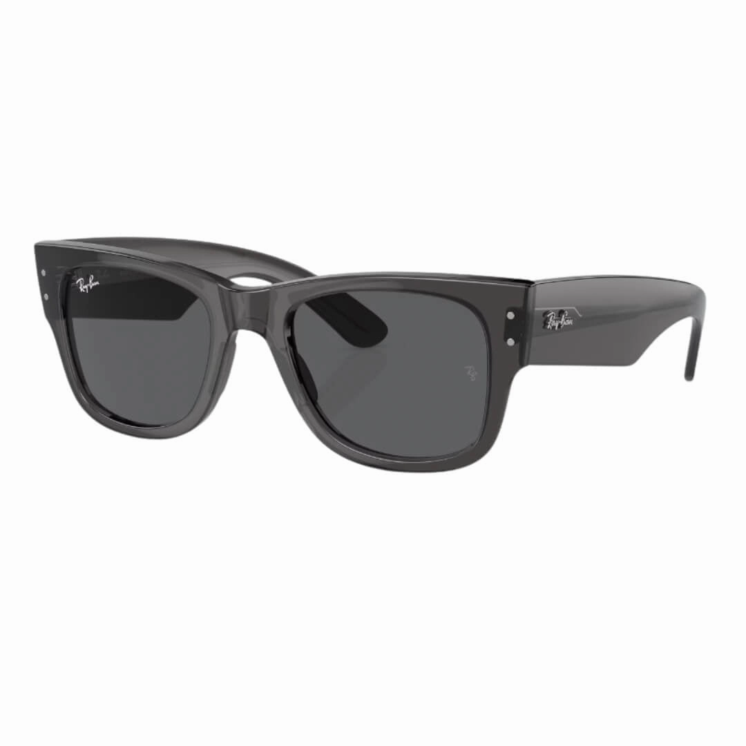 Shop Hot Deals Ray-Ban Mega Wayfarer Rb0840S 1406B1 - Transparent Black With Grey Lens