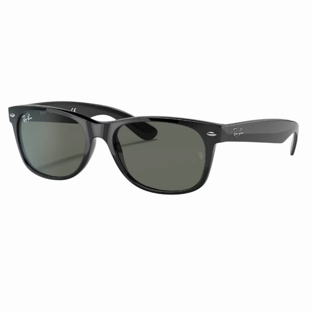 Limited Time Sale Ray-Ban New Wayfarer Rb2132 901 - Black Frame With Green Lens