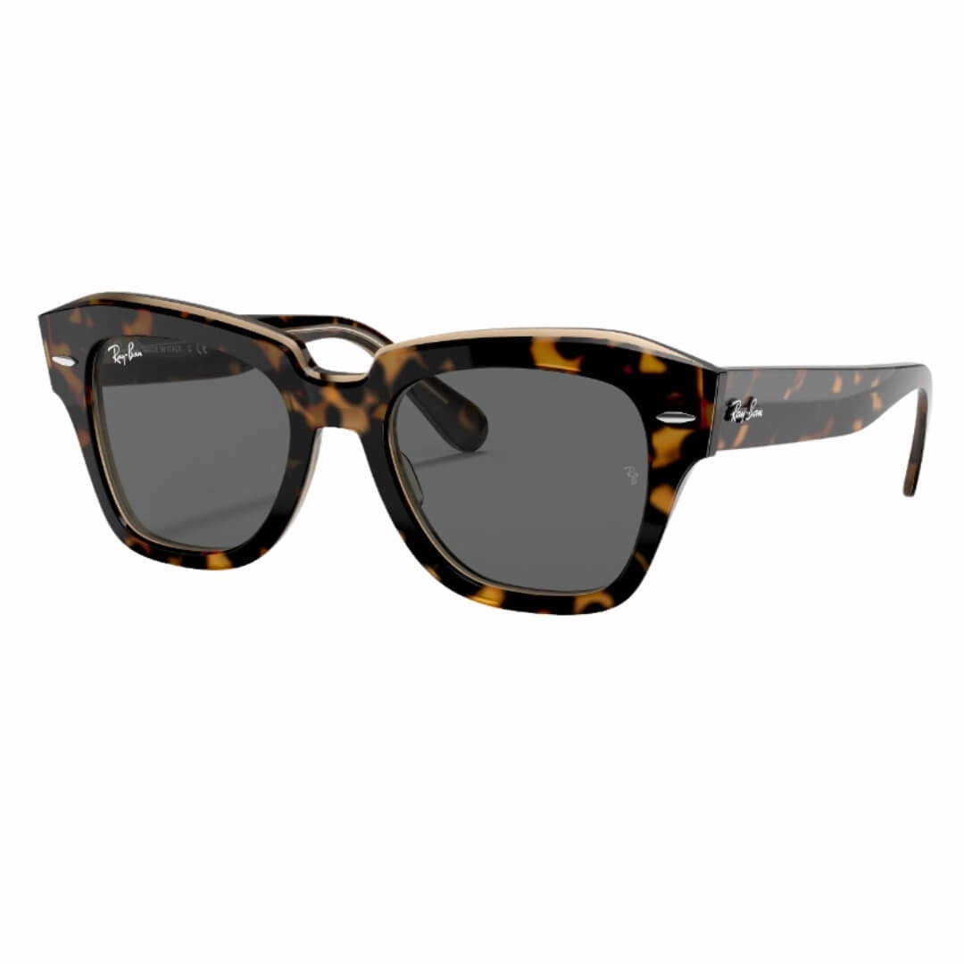 Ray-Ban State Street Rb2186 1292B1 49 Havana Transparent Brown Frame, Dark Grey Lens Special Deal Frenzy
