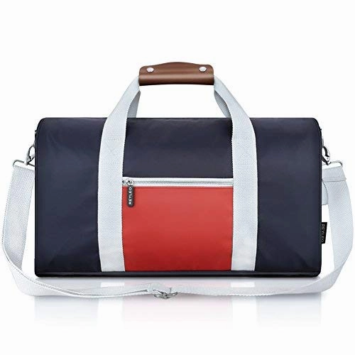 Exclusive Deal Inside EndofWeek Deals Reyleo Sports Gym Bag Small Travel Duffel Bag Water Resistant Bags With Leather Handle Color Blocking Design For Men Women Rt02