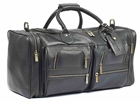 Robert Meyers Fine Leather Classic Duffel Bag (Black) Limited Time Hot Deal