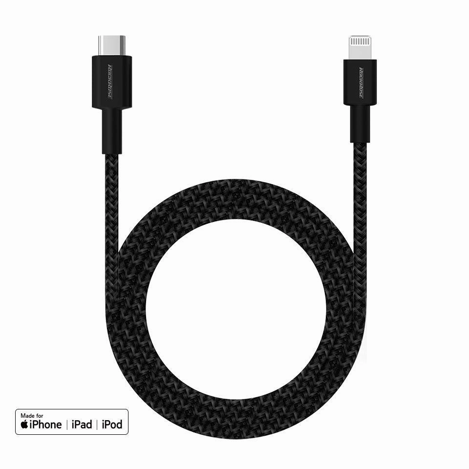 Exclusive Hot Pick Rockrose Liberty Cl1 20W Pd Quick Charge 1M Type-C To Lightning Cable - Black