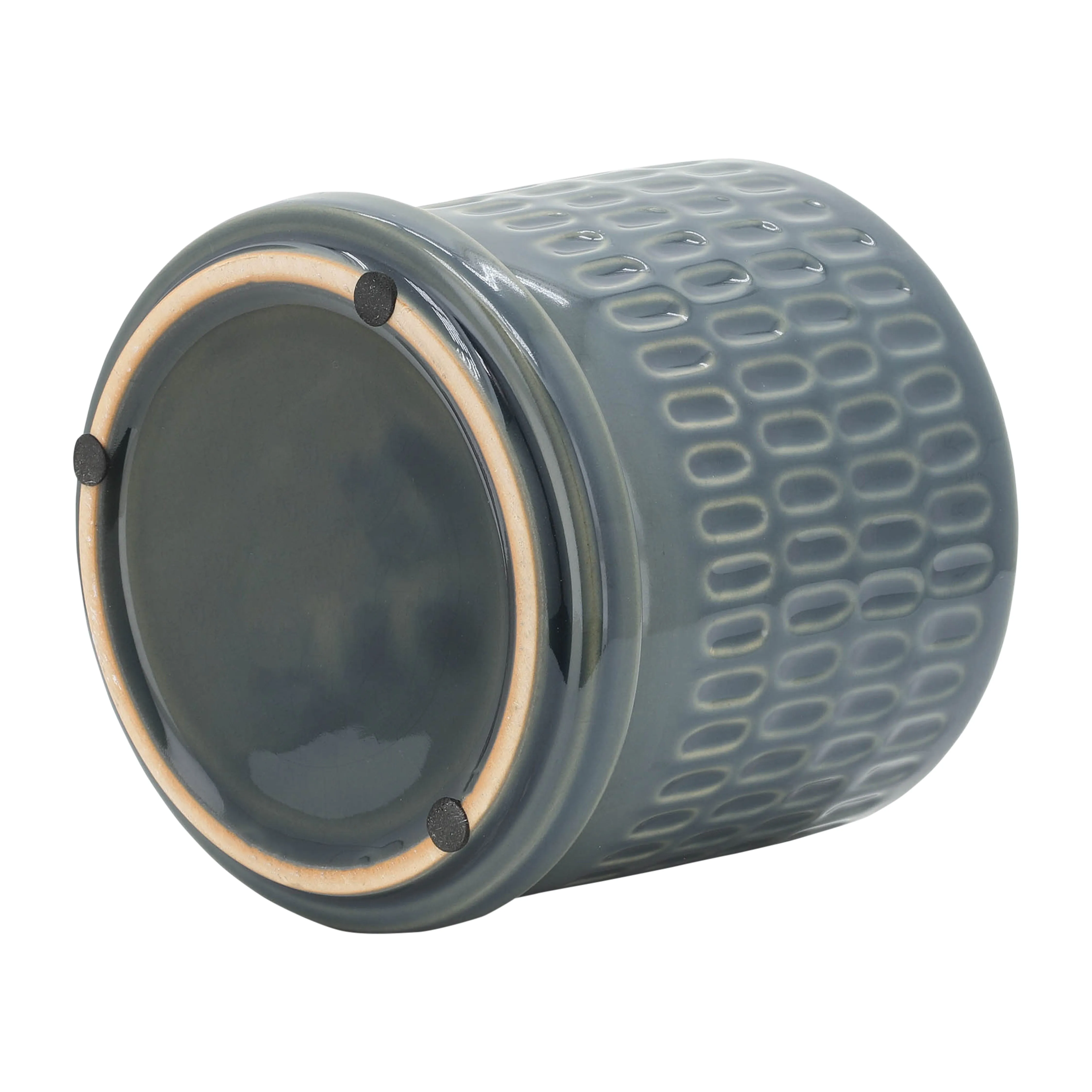 S/2 5/6" HAMMERED PLANTERS W/ SAUCER, BLUE