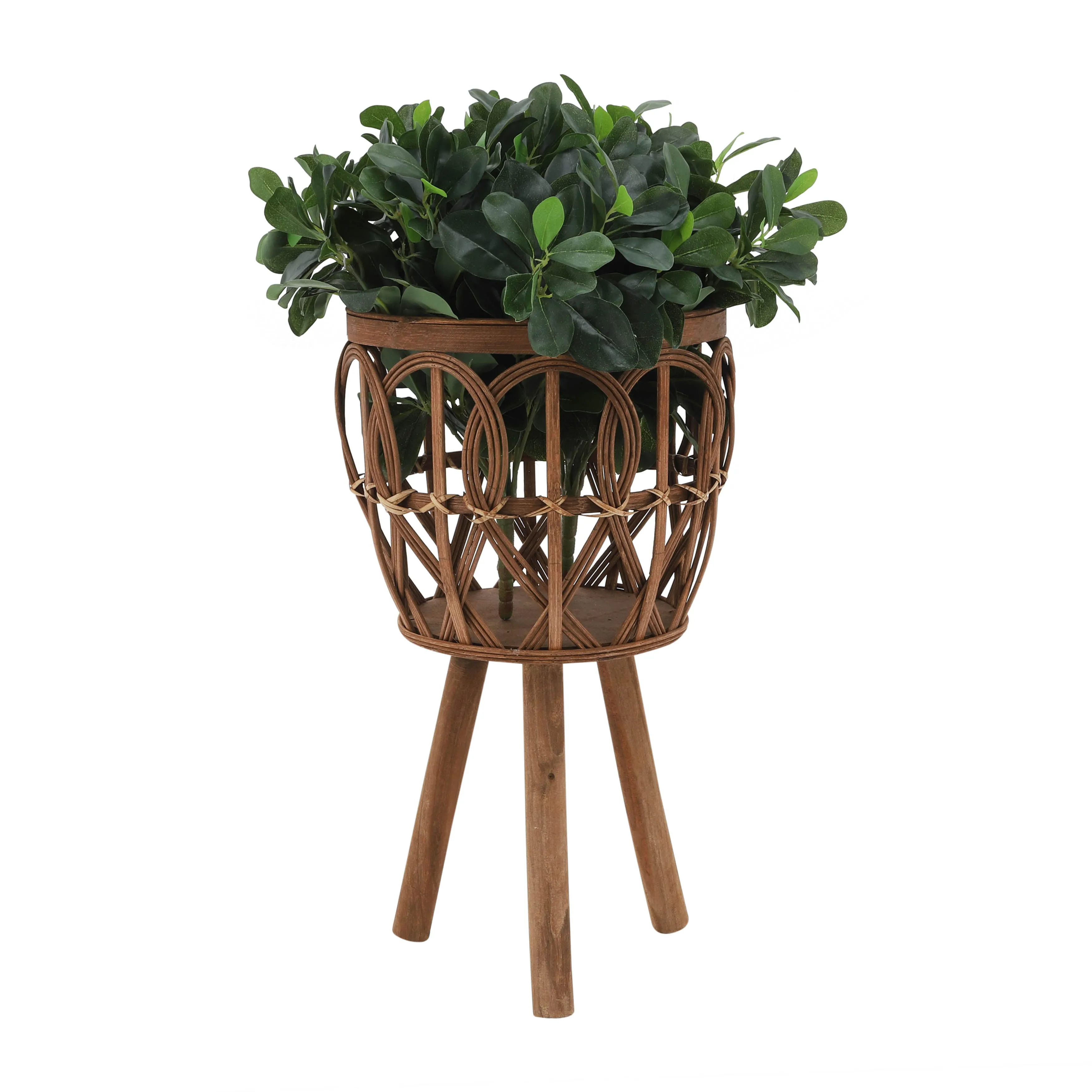 S/3 BAMBOO PLANTERS 11/13/15" BROWN