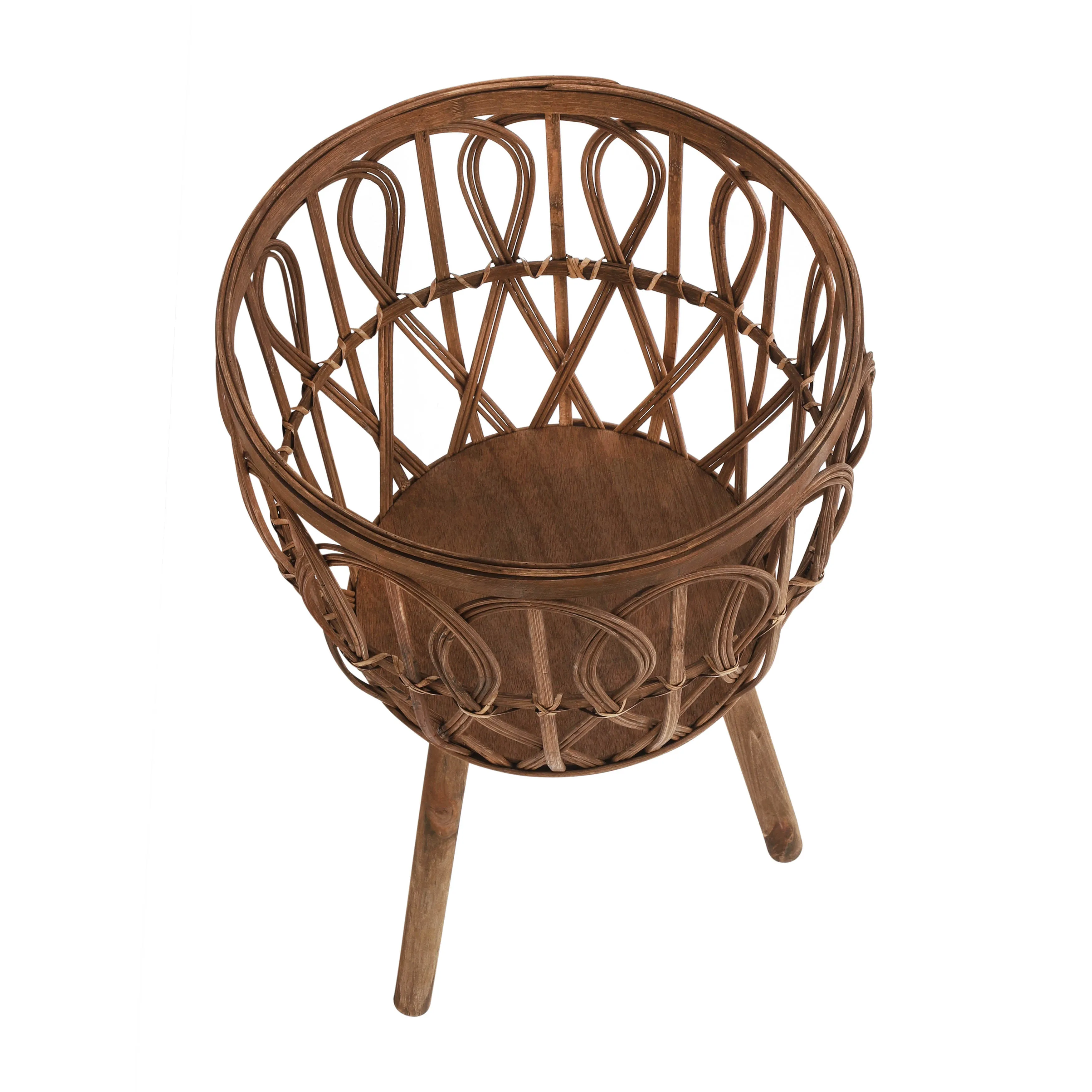 S/3 BAMBOO PLANTERS 11/13/15" BROWN