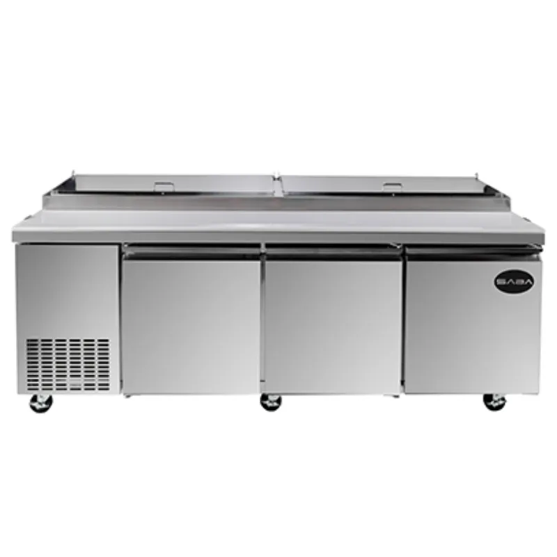 Saba - SPP-91-12 Commercial 91" 12 Pan Pizza Prep Table Refrigerator