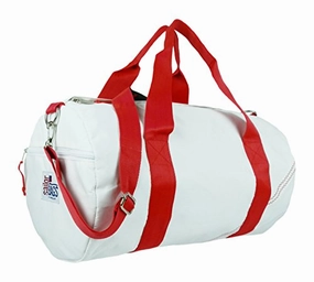 Big Savings Alert Sailor Bags Round Duffel With Red Straps, Medium, White/Red