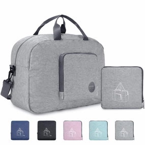 Trending Today Steal 16" Foldable Duffle Bag 20L For Travel Gym Sports Packable Lightweight Luggage Duffel Water-Resistant By Wandf (Light Grey 16", 16 Inches (20 Liter))