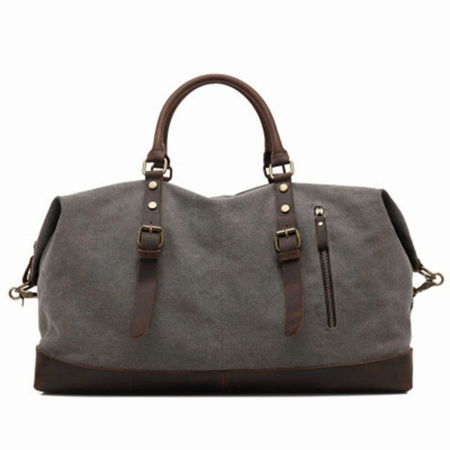 2018 New Canvas Leather Men Travel Bags Carry On Luggage Bags Men Duffel Bags High Capacity Deal of the Day Today Only Discount Alert