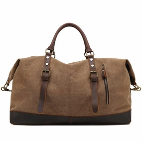 Shop Hot Picks 2018 New Canvas Leather Men Travel Bags Carry On Luggage Bags Men Duffel Bags High Capacity