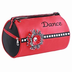 Sassi Designs Girls Red "Dance" Flower Fully Lined Scarlet Small Roll Duffel Mega Sale Now Hot Sale Alert