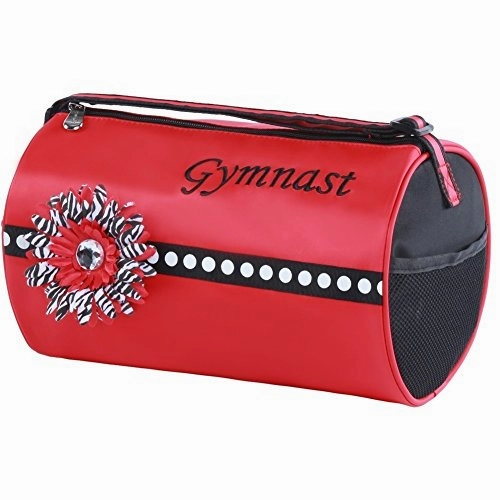 Shop Smart Deals Sassi Designs Girls Red "Gymnast" Flower Fully Lined Scarlet Small Roll Duffel