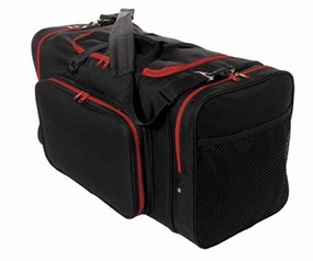 Sassi Designs Team Black 24" Duffel Bag With Red Zipper Trim Trending Offer Today