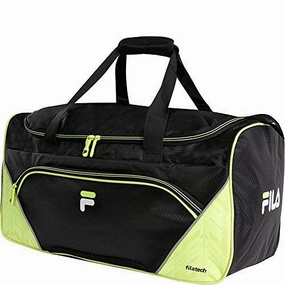 Fila Voltage Medium Duffel Gym Sports Bag, Black/Neon Lime One Size Shop Today Save