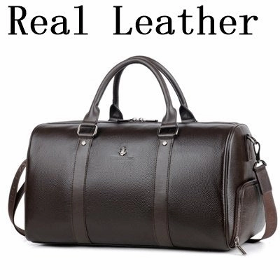 100% Cow Genuine Leather Men Travel Bags Overnight Duffel Bag Weekend Travel Large Business Tote Todays Special Picks