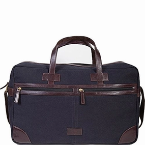 Today Only Discount Scully Cambria Berkeley Travel Duffel Bag (Brown Leather & Midnight Navy