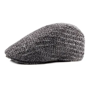 Flash Offer Today Men'S Fashion Knitted Winter Beret Hat - Gray,Black