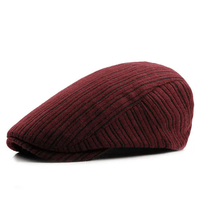 Retro Men'S Knitted Beret Hats - Khaki,Wine Red,Black,Dark Blue Hot Deal Alert