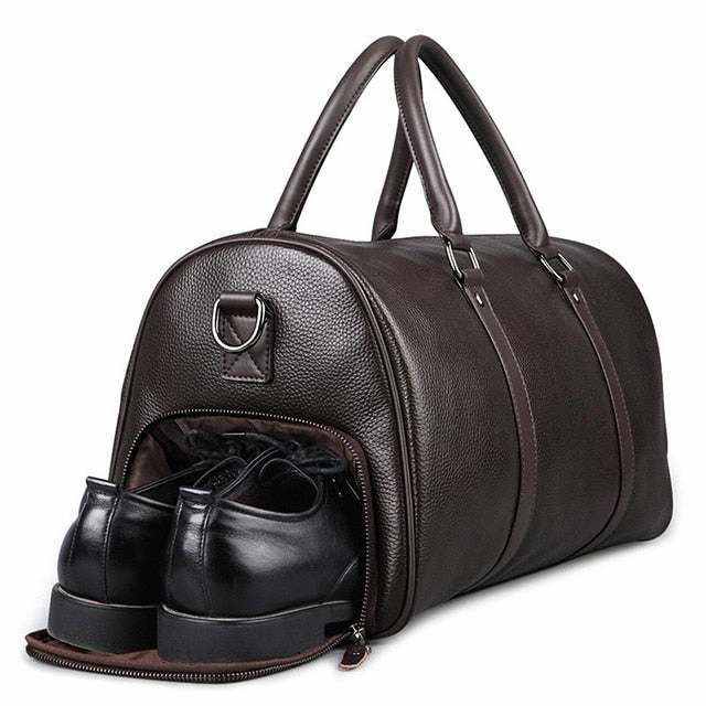 Feger Brand Fashion Extra Large Weekend Duffel Bag Big Genuine Leather Business Men'S Travel Bag Special Price Today