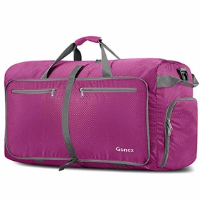 Trending Savings Now Gonex 100L Foldable Travel Duffel Bag For Luggage Gym Sports, Lightweight Travel Bag With Big Capacity, Water Repellent Rose Red