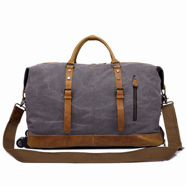 Big Savings Event Flash Discount Today Melodycollection Canvas Leather Men Travel Carry On Luggage Bags Men Duffel Bag Travel Tote Large