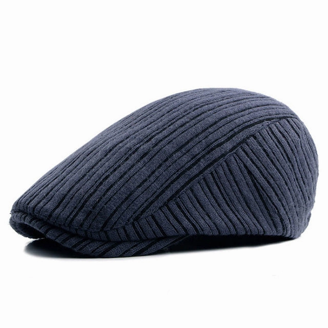 Retro Men'S Knitted Beret Hats - Khaki,Wine Red,Black,Dark Blue Big Savings Alert