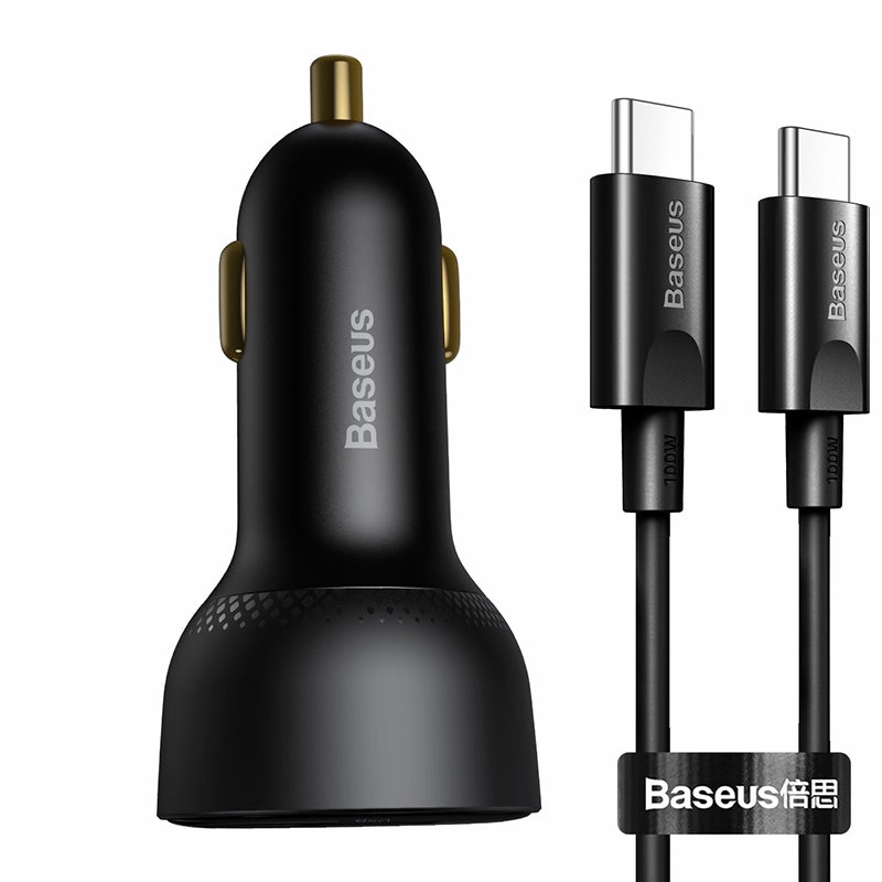 Best Deal Alert Flash Discount Today Baseus Supreme Digital Display Pps 100W Dual Quick Charger Car Charger   100W Cable (Tzcczx-01)