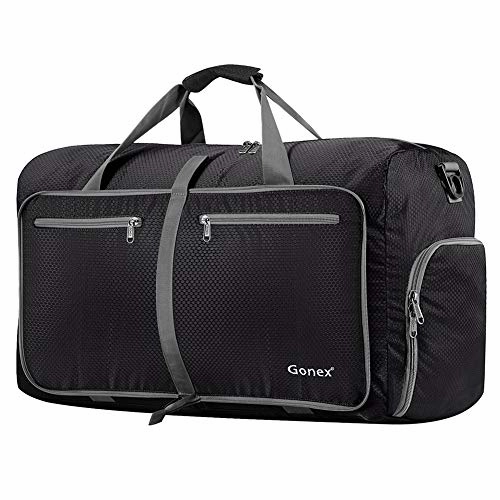 Limited Edition Offer Price Drop Frenzy Gonex 80L Packable Travel Duffle Bag, Large Lightweight Luggage Duffel (Black)