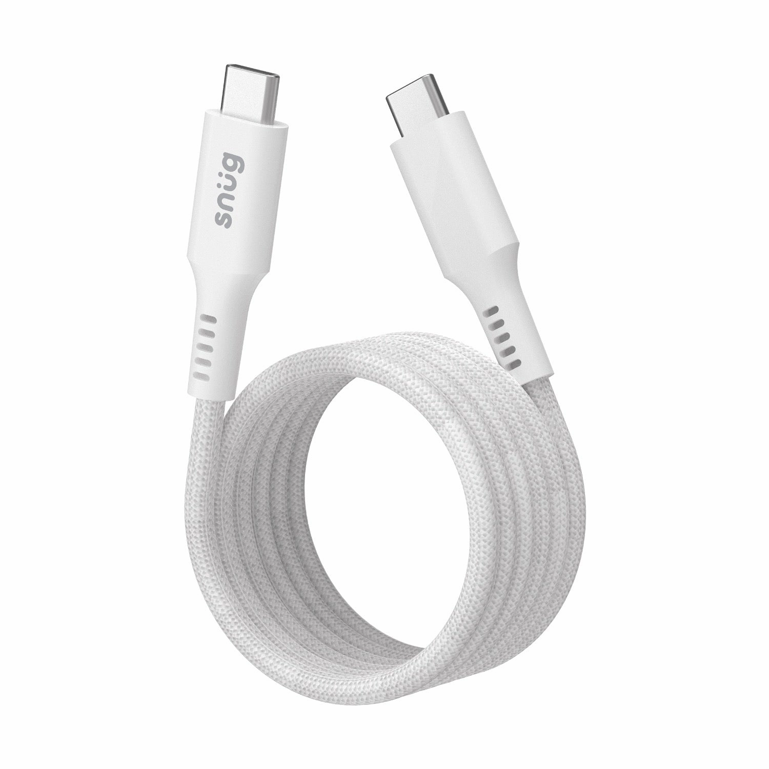 Snug Type-C To Type-C Magnetic Braided Cable 60W -  1.2 Metre - White (Snpw-Cmagtyc-Wh) Big Savings Alert Big Hot Sale