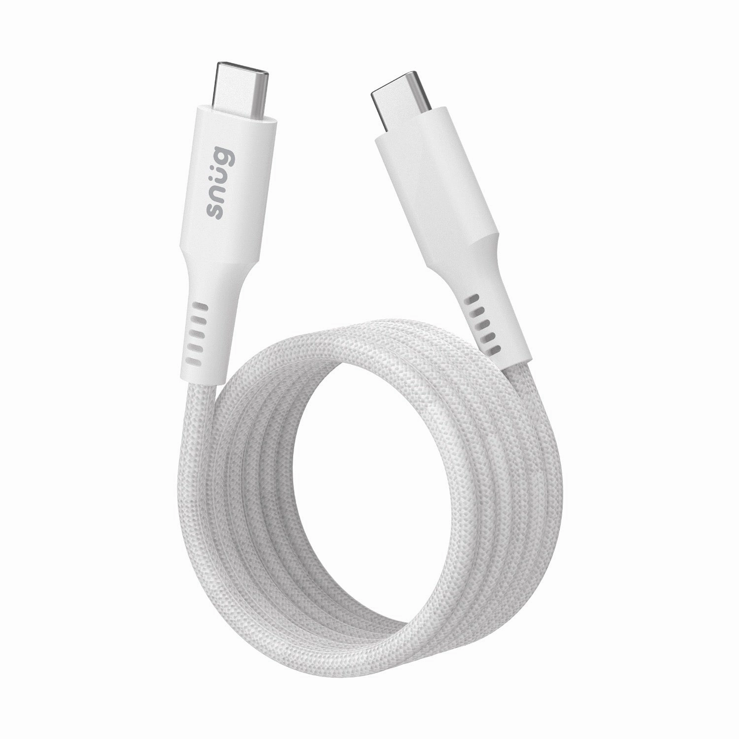 Snug Type-C To Type-C Magnetic Braided Cable 60W -  1.2 Metre - White (Snpw-Cmagtyc-Wh) Big Savings Alert Big Hot Sale