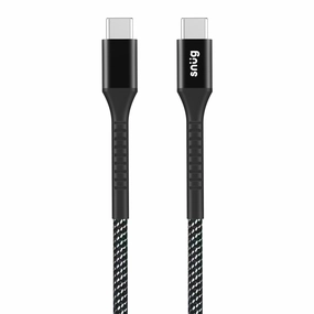 Snug Type-C To Type-C Nylon Braided Cable 60W - 1.2 Metre - Black/Silver (Snpw-Cabntyct-B) Instant Discount
