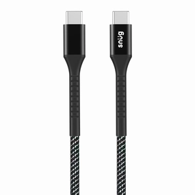Snug Type-C To Type-C Nylon Braided Cable 60W - 1.2 Metre - Black/Silver (Snpw-Cabntyct-B) Instant Discount
