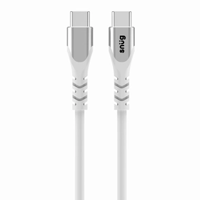 Best Seller Deal Big Sale Today Snug Type-C To Type-C Silicone Cable - 1.2 Meter - White (Snpw-Cabslty-Wh)
