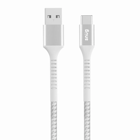 Today Only Discount Snug Usb To Type-C Nylon Braided Cable 10W - 1.2 Metre - White/Silver (Snpw-Cabntycu-W)