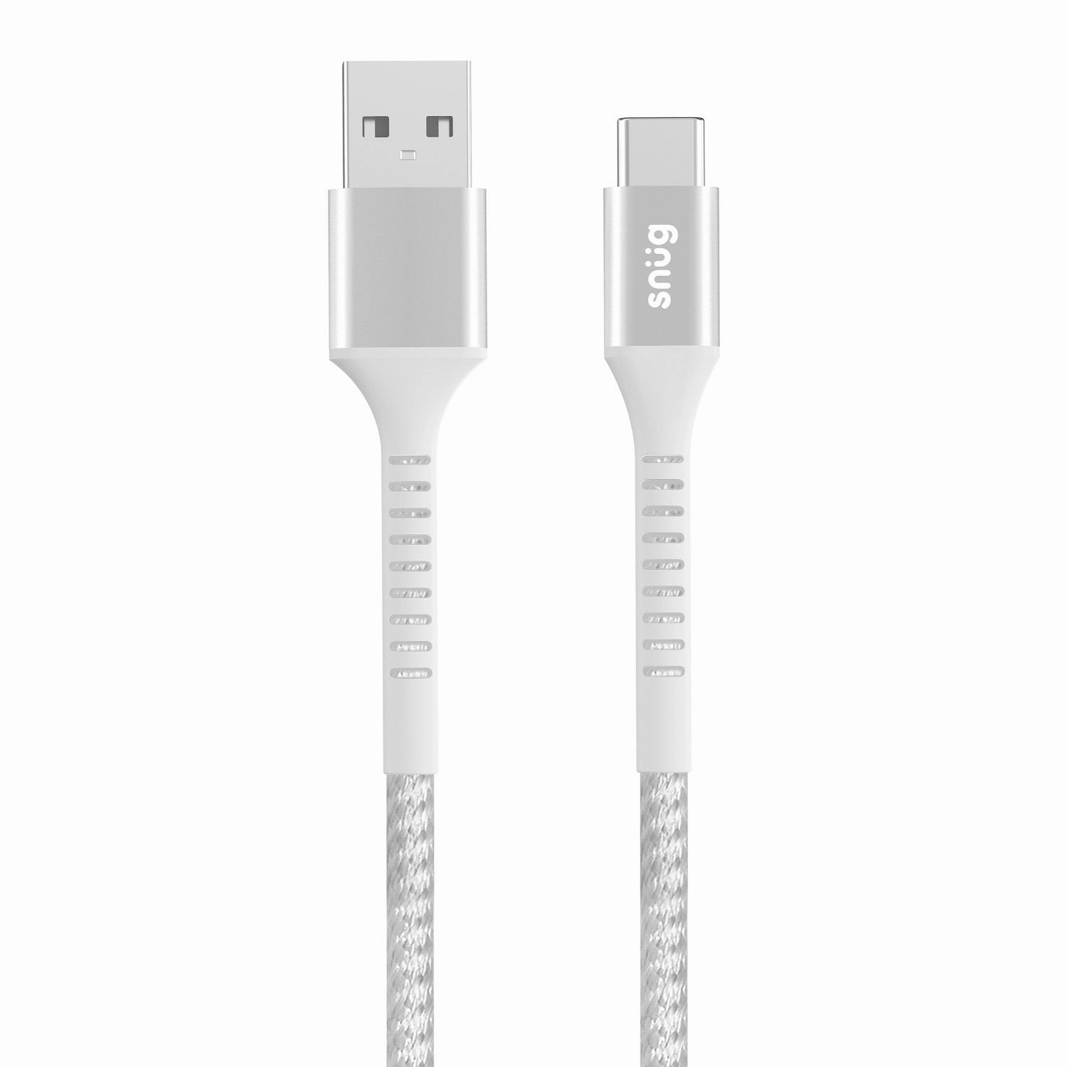 Today Only Discount Snug Usb To Type-C Nylon Braided Cable 10W - 1.2 Metre - White/Silver (Snpw-Cabntycu-W)