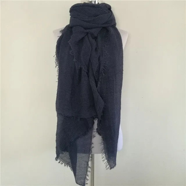 Solid Color Linen Cotton Winter/Autumn Scarves For Women - 20 Colours Daily Clearance Deal Clearance Alert Now