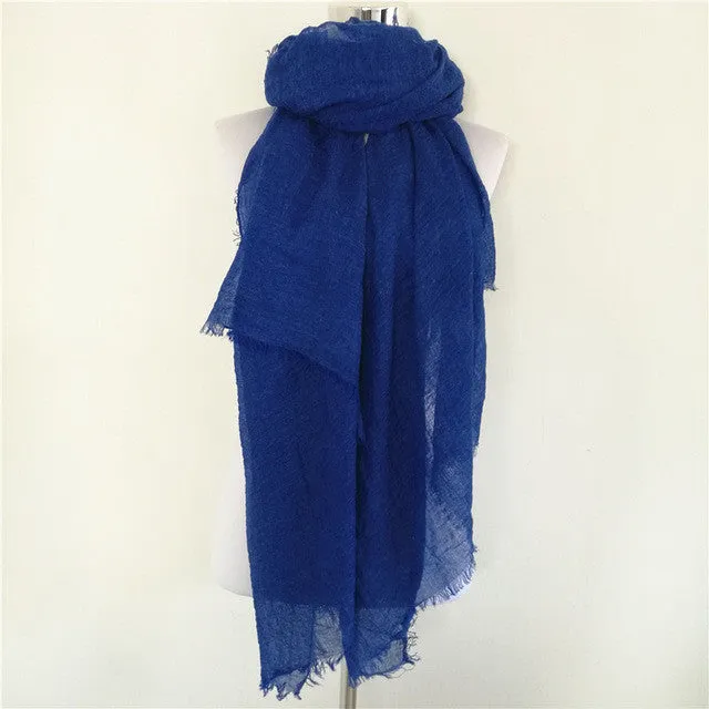 Solid Color Linen Cotton Winter/Autumn Scarves For Women - 20 Colours Hot Pick Online Surprise Offer Now
