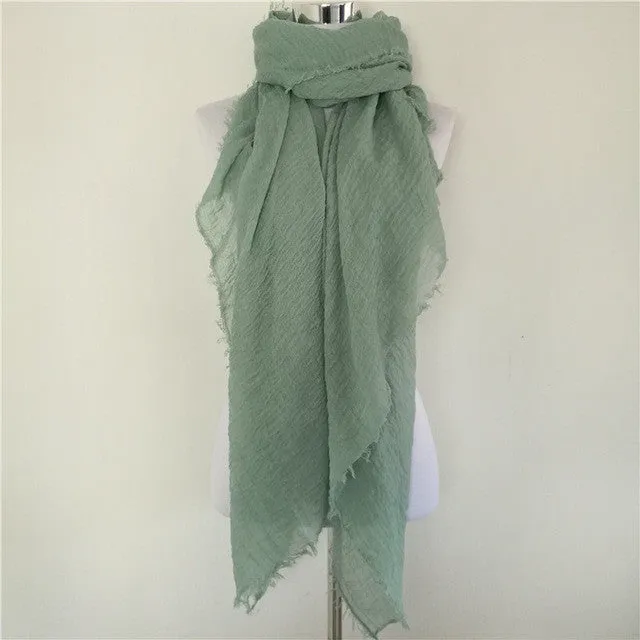Special Steal Event MustHave Deals Solid Color Linen Cotton Winter/Autumn Scarves For Women - 20 Colours