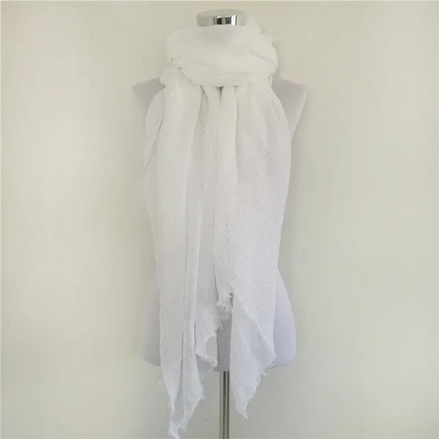 Solid Color Linen Cotton Winter/Autumn Scarves For Women - 20 Colours Trending Hot Picks